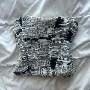 Zara newspaper corset tube top